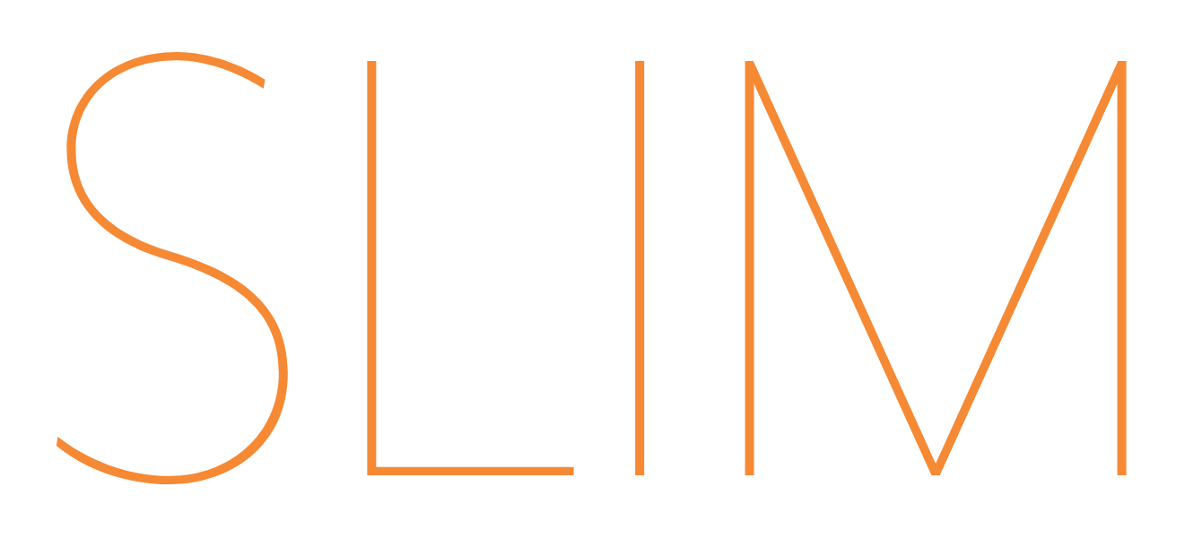 Wort Slim in Orange